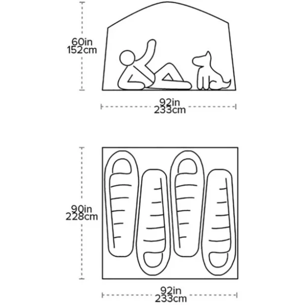 Big Agnes Dog House 4 Tente, Gris/orange marque pas cher en ligne 6