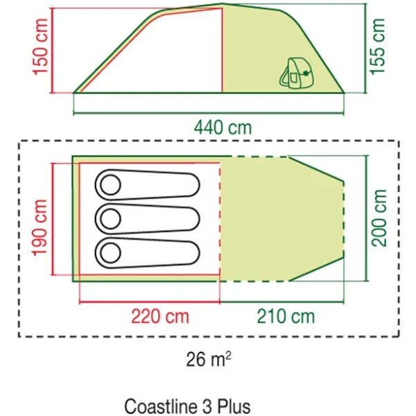 site soldes Coleman Coastline 3 Plus Tente 3