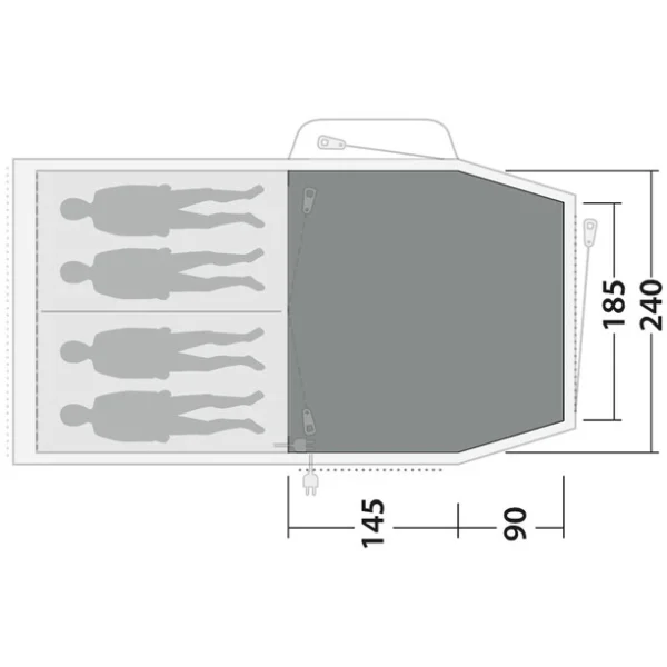 Outwell Springwood 4 Tapis Tissé Plat, Gris magasin pour 4